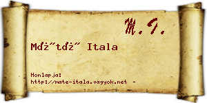Máté Itala névjegykártya
